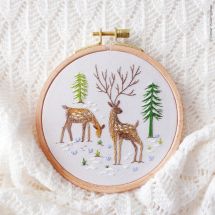 Kit de broderie sur tambour - Tamar Nahir Yanai - Cerf des neiges