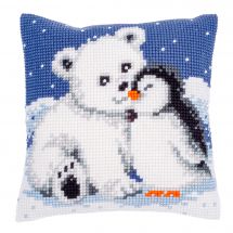 Kit de coussin gros trous - Vervaco - Ours polaire et pingouin