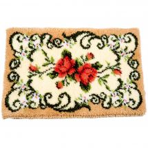 Kit de tapis point noué - Vervaco - Tapis avec roses