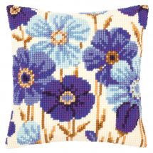 Kit de coussin gros trous - Vervaco - Anémones bleues