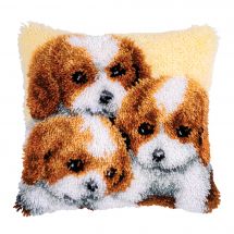 Kit de coussin point noué - Vervaco - Trois chiots