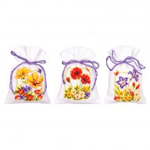 Kit de sachet senteur à broder - Vervaco - Fleurs d'été