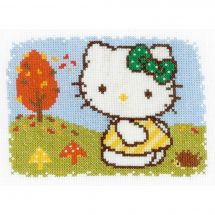 Kit broderie point de croix - Vervaco - Hello kitty - automne