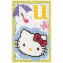 Kit broderie point de croix - Vervaco - Hello kitty lettre u