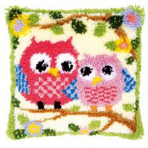 Kit de coussin point noué - Vervaco - Chouettes sur branche