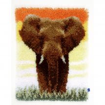 Kit de tapis point noué - Vervaco - Eléphant dans la savane II