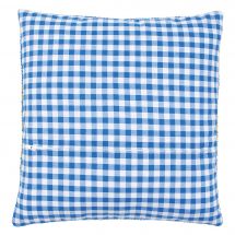 Dos de coussin - Vervaco - Vichy bleu et blanc