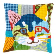 Kit de coussin gros trous - Vervaco - Chat coloré