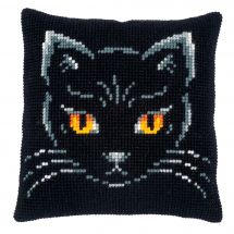 Kit de coussin gros trous - Vervaco - Chat noir