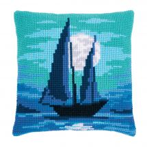 Kit de coussin gros trous - Vervaco - Voilier et lune