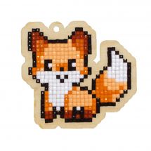 Support bois broderie Diamant - Wizardi - Renard