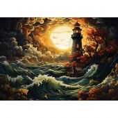 Puzzle  - Art Puzzle - Phare dans la tempête - 1500 pièces