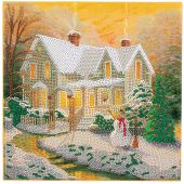 Kit de broderie Diamant sur châssis - Crystal Art D.I.Y - Cottage sous la neige