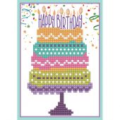 Carte broderie Diamant - Diamond Dotz - Happy Birthday