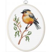 Kit broderie point de croix avec tambour - Luca-S - Oiseau sur la branche