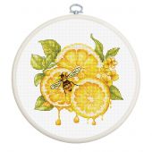 Kit broderie point de croix avec tambour - Luca-S - Jus de citron