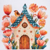 Kit broderie point de croix - Abris Art - Chante petit oiseau !