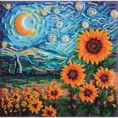 Kit de broderie avec perles - Abris Art - Champ de tournesols