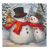 Carte broderie Diamant - Crystal Art D.I.Y - Frosty et Merry