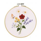 Kit de broderie sur tambour - DMC - Magnifiques fleurs d'été