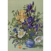 Kit broderie point de croix - Merejka - Iris et fleurs sauvages