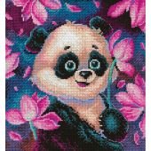 Kit broderie point de croix - MP Studia - Panda romantique