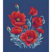 Kit broderie point de croix - Oven - Coquelicots