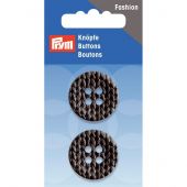 Boutons 4 trous - Prym - 2 boutons motif tricot - 25 mm