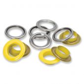 Oeillets et rivets - Prym - 15 oeillets avec rondelles jaunes - 14 mm