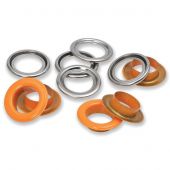 Oeillets et rivets - Prym - 15 oeillets avec rondelles oranges - 14 mm