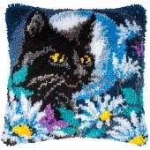 Kit de coussin point noué - Vervaco - Chat dans la nuit