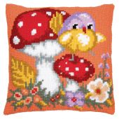 Kit de coussin gros trous - Vervaco - Oiseau et champignon