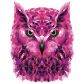 Kit de peinture par numéro - Wizardi - Hibou polygonal