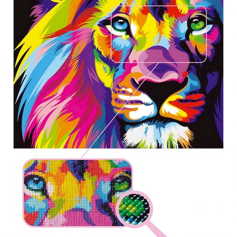 Kit carte broderie diamant Crystal Lion Lion