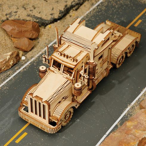 Maquette en bois 3d - camion poids-lourd 38 cm