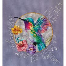 Kit broderie point de croix avec perles - Abris Art - Oiseau de paradis