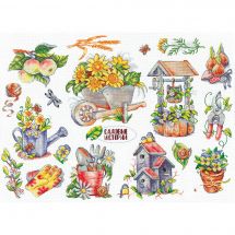 Kit broderie point de croix - Andriana - Histoires de jardin