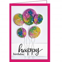 Kit de carte à broder avec perles - Abris Art - Happy birthday