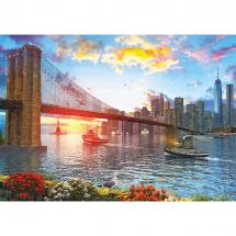 Puzzle  - Art Puzzle - Coucher de soleil sur New York - 1000 pièces