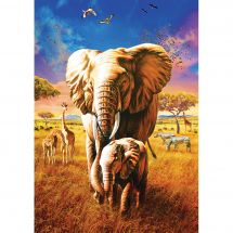 Puzzle  - Art Puzzle - Mère éléphant - 1000 pièces
