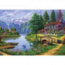 Puzzle  - Art Puzzle - Lac du village - 1500 pièces