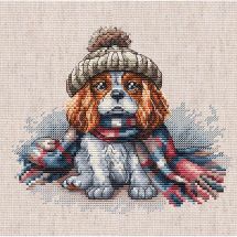 Kit broderie point de croix - Ava - Cavalier King Charles