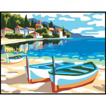 Kit de broderie Diamant - Collection d'Art - Bateaux sur le rivage