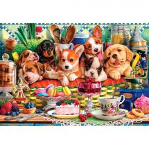 Puzzle  - Castorland - Desserts et chiots - 1000 pièces