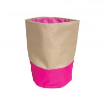 Support à broder - LMC - Sac panier fuchsia beige