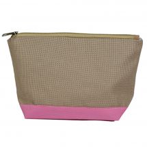 Support à broder - LMC - Pochette beige rose