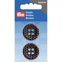 Boutons 4 trous - Prym - 2 boutons motif tricot - 25 mm