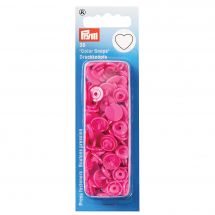 Boutons pression - Prym - 30 boutons coeurs roses - 12.4 mm