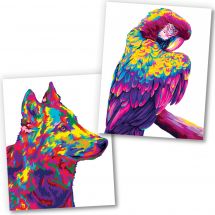 Kit de peinture par numéro - Wizardi - Animaux colorés