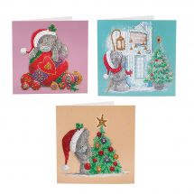 Carte broderie Diamant - Crystal Art D.I.Y - Pack 3 cartes Me to You